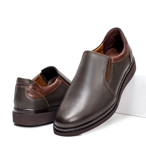 Pantofi casual maro barbati din Piele ZEF06418
