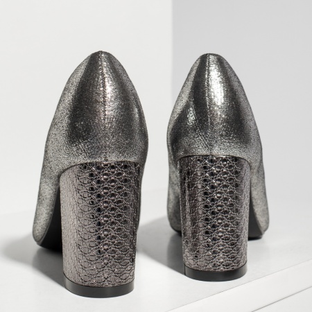 Pantofi dama cu toc gri MOD02830, 4, modlet.ro