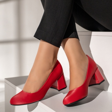 Pantofi dama, Pantofi dama cu toc rosii MOD12109, modlet.ro