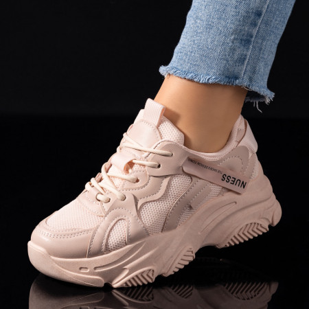 Adidasi dama, Pantofi dama sport cu talpa groasa roz MOD09491, modlet.ro