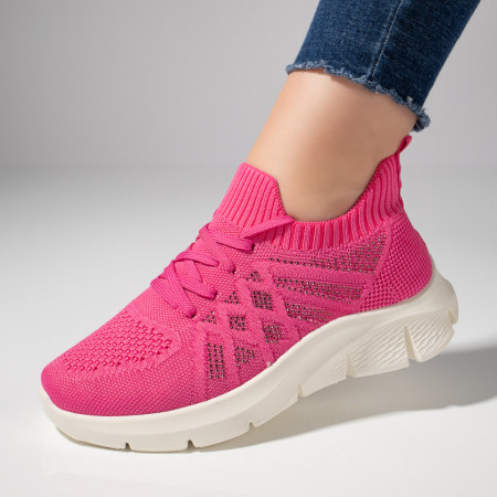 REDUCERI INCALTAMINTE, Pantofi dama sport din material textil roz MOD11523, modlet.ro