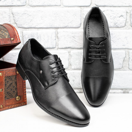 Pantofi barbati eleganti, Pantofi eleganti barbati negri cu siret MDL01426 - modlet.ro