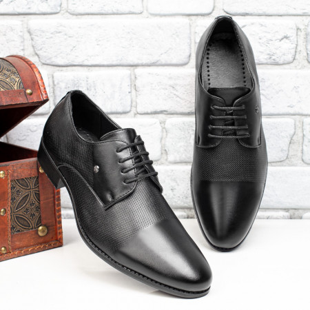 Incaltaminte barbati, Pantofi eleganti barbati negri cu siret MOD01426, modlet.ro