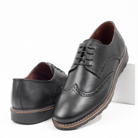 Pantofi eleganti barbati negri din Piele naturala MDL03546