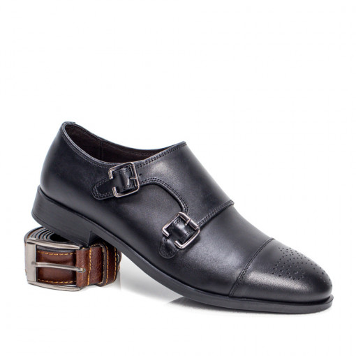 Pantofi eleganti barbati negru din Piele naturala MDL03675