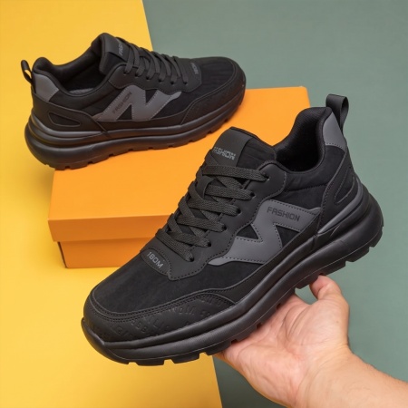 Pantofi sport barbati cu siret negri ION12, 3, modlet.ro