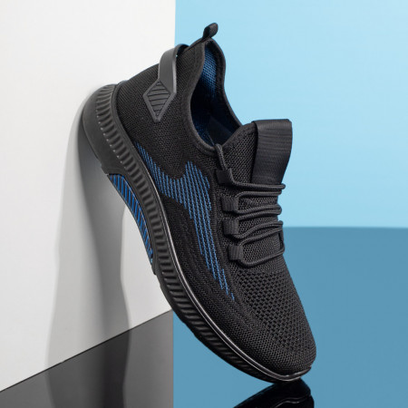 Adidasi barbati, Pantofi sport barbati cu siret negri MOD11099, modlet.ro