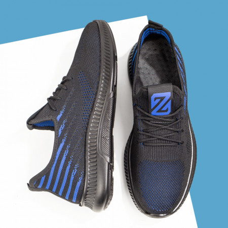 Pantofi sport barbati negri cu albastru MOD08527, 4, modlet.ro