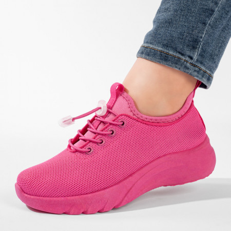 Adidasi dama, Pantofi sport dama cu siret elastic roz ZEF11167 - zeforia.ro