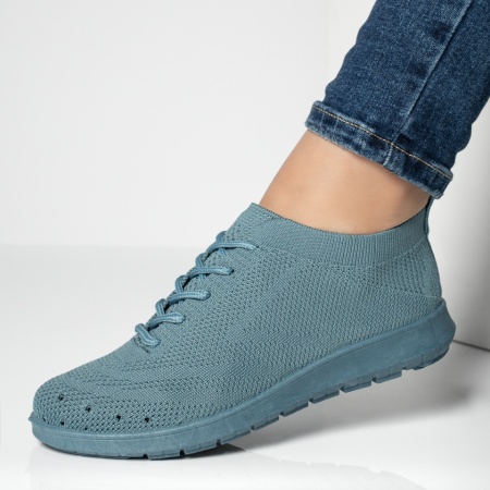 Pantofi sport dama cu siret si perforatii albastri MOD13054, 3, modlet.ro