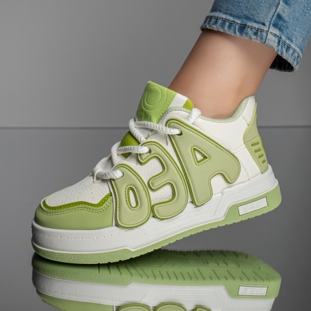 Pantofi sport dama verzi cu alb MOD11666, 1, modlet.ro