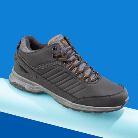 REDUCERI INCALTAMINTE, Pantofi sport negri cu portocaliu si gri barbati MOD10013, modlet.ro