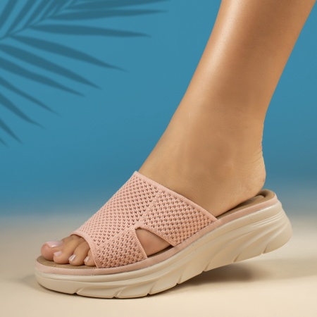 Papuci casual dama cu platforma roz MOD13842, 2, modlet.ro