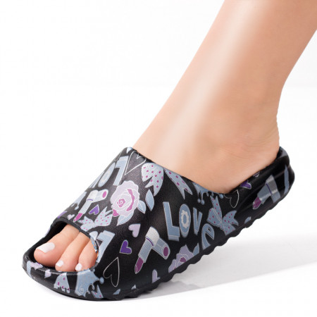 Papuci dama de plaja cu model negri MOD04932