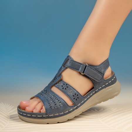 Sandale cu platforma dama si bareta albastre MOD13385, 2, modlet.ro