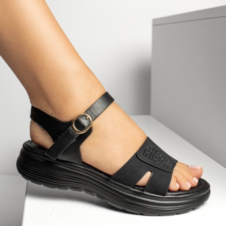 Sandale dama cu platforma negre MOD13395, 3, modlet.ro