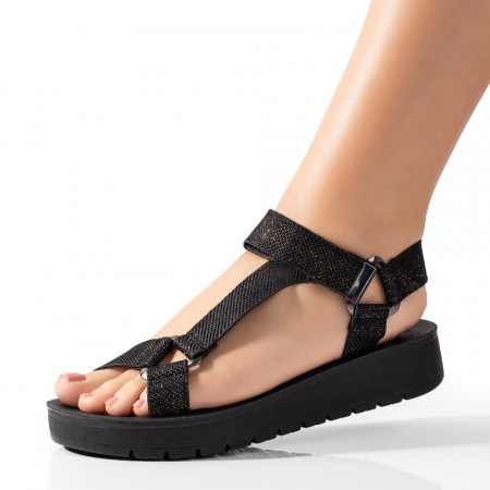 Sandale dama, Sandale dama cu talpa groasa negre MOD05198, modlet.ro