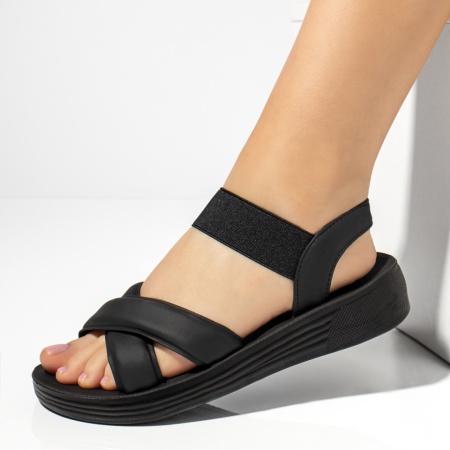 Sandale dama, Sandale dama cu talpa groasa negre MOD13393, modlet.ro