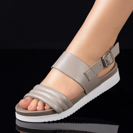 Sandale cu platforma, Sandale dama cu talpa groasa si bareta gri MOD04996, modlet.ro