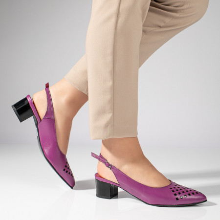 Sandale dama cu toc gros mov din Piele Naturala MOD11304, 4, modlet.ro