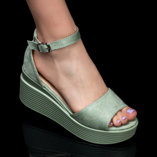 Sandale dama verzi cu platforma ZEF04973