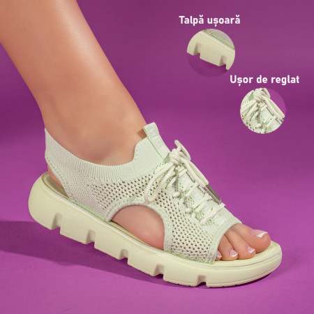 Sandale dama verzi cu talpa joasa ZEF11347, 3, zeforia.ro