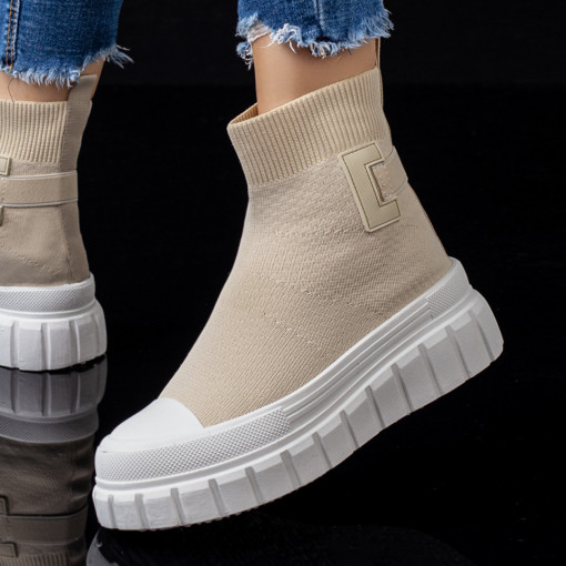 Tenisi dama cu talpa groasa bej deschis MOD07849, 4, modlet.ro