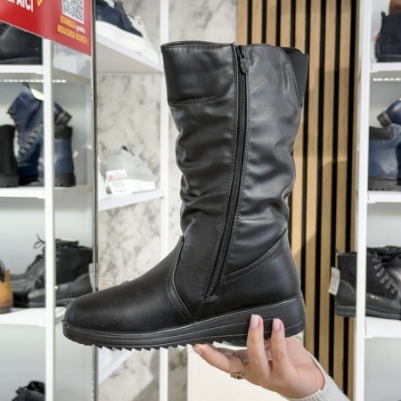 Cizme dama cu platforma si fermoar negre MOD14187, 2, modlet.ro
