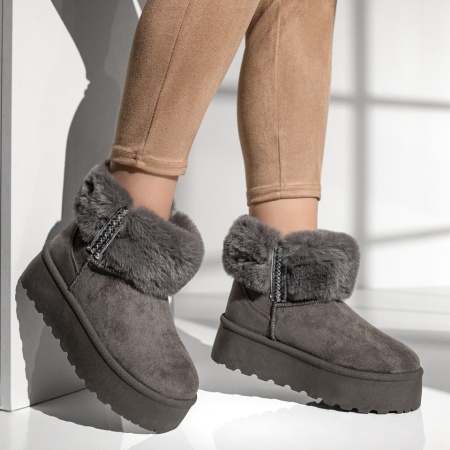 Cizme dama cu talpa groasa tip UG gri suede MOD12836, 3, modlet.ro