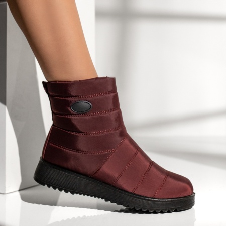 Cizme dama din fas si fermoar rosii MOD06377, 3, modlet.ro