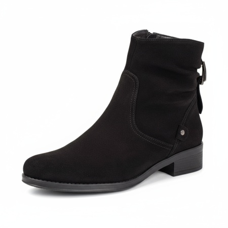 Cizme dama negru suede fara toc cu fermoar PAULA18, 3, modlet.ro