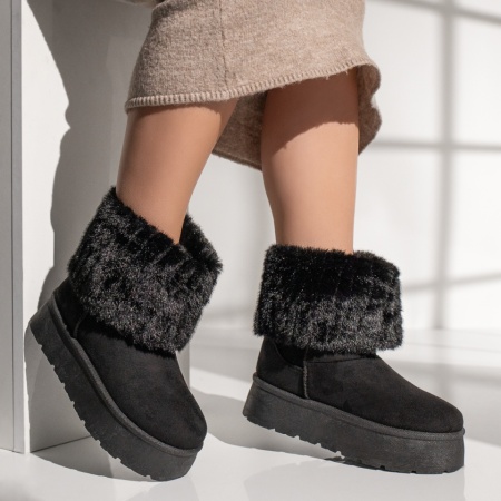 Cizme dama negru suede tip UG MOD12406, 4, modlet.ro