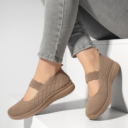 Espadrile dama cu talpa groasa khaki MOD13180, 2, modlet.ro