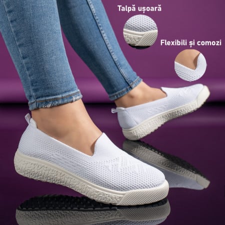 Espadrile dama cu talpa joasa albe ZEF11164, 3, zeforia.ro