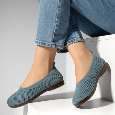 Espadrile casual dama, Espadrile dama cu talpa joasa din material textil albastru deschis ZEF13064, zeforia.ro