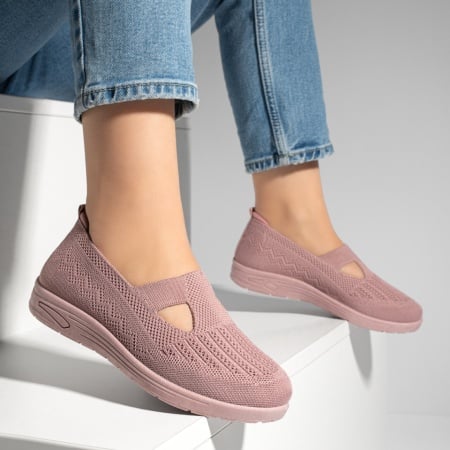 Espadrile dama cu talpa joasa din material textil roz ZEF13062, 2, zeforia.ro