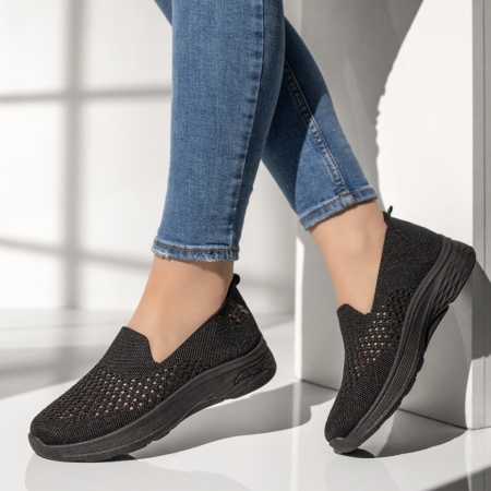 Espadrile sport dama cu perforatii negre MOD13397, 1, modlet.ro