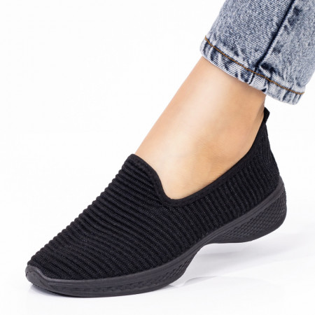 REDUCERI INCALTAMINTE, Espadrile sport dama din material textil negre MOD05095, modlet.ro