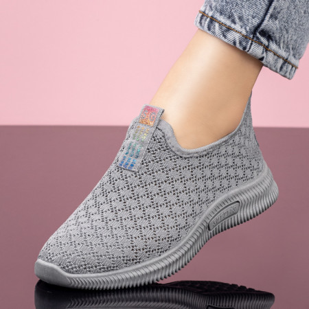 Espadrile sport dama gri cu perforatii MOD08413