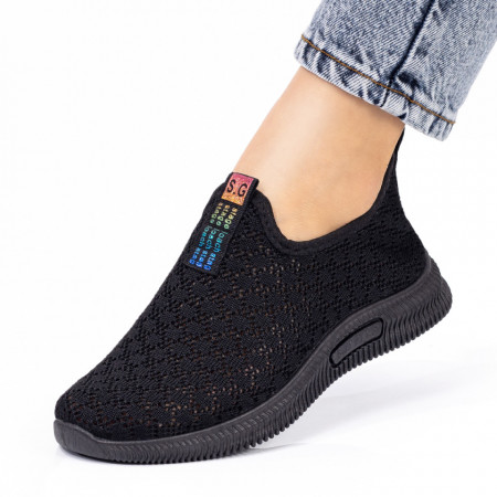 Espadrile sport dama negre cu perforatii ZEF08413, 2, zeforia.ro