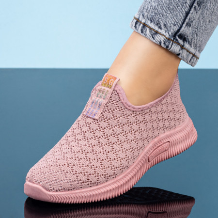 Espadrile sport dama roz cu perforatii MOD08413