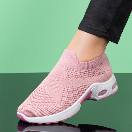 Espadrile sport dama roz cu talpa groasa MOD08251