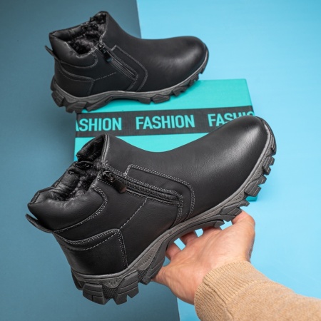 Ghete barbati cu fermoar negri MOD12557, 2, modlet.ro