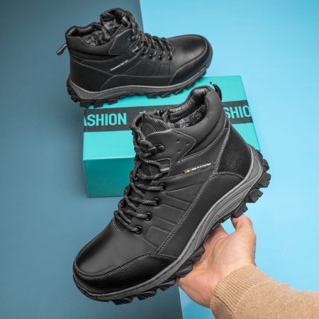 Ghete barbati negre cu siret si fermoar MOD12556, 3, modlet.ro