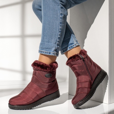 Ghete Dama, Ghete dama cu fermoar rosii MOD12245, modlet.ro