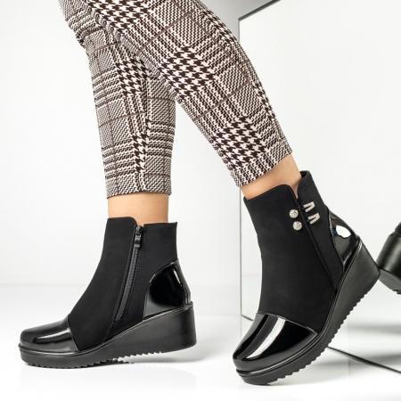 Ghete dama cu platforma negru suede MOD14130, 3, modlet.ro