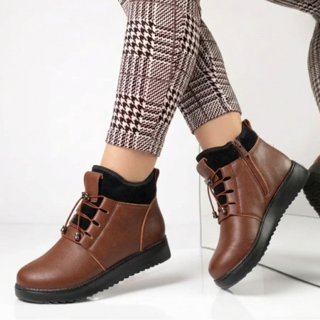 Ghete dama cu siret elastic maro LILI31, 2, modlet.ro