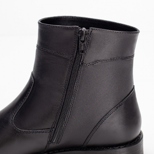 Ghete negre barbati din Piele naturala cu fermoar MOD02508, 2, modlet.ro