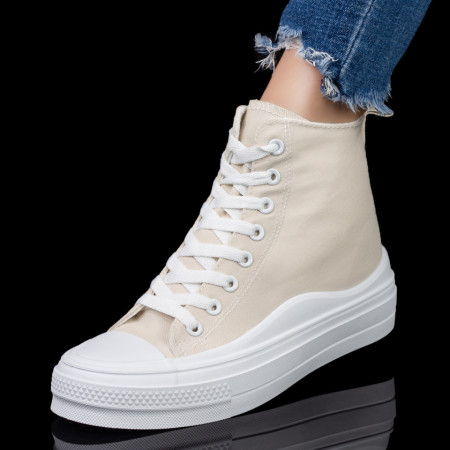 Ghete sport dama cu talpa groasa bej MOD07978