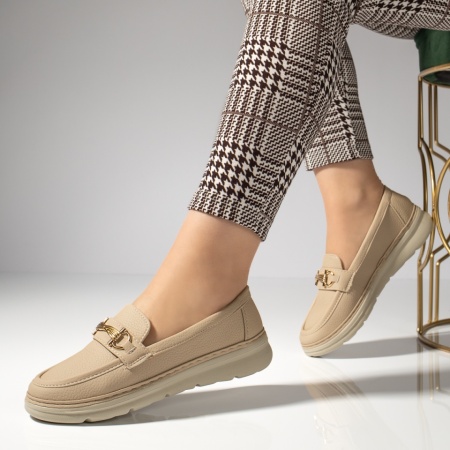 Balerini si Mocasini Dama, Mocasini dama bej MOD13270, modlet.ro
